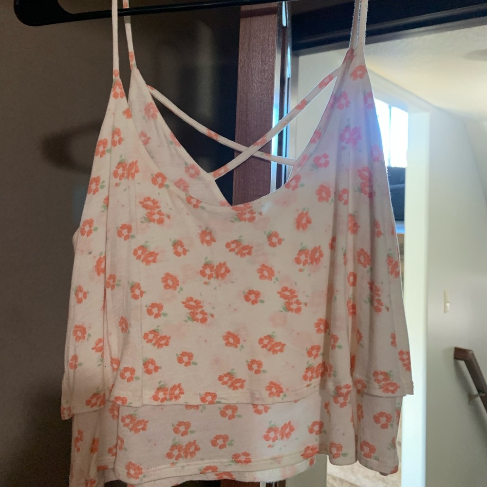 Crop Floral Tank